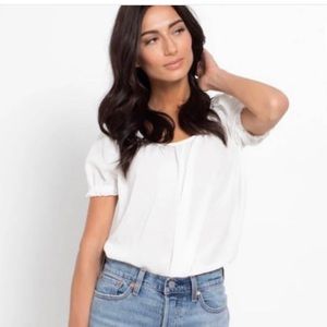 Madewell white puffed sleeve blouse